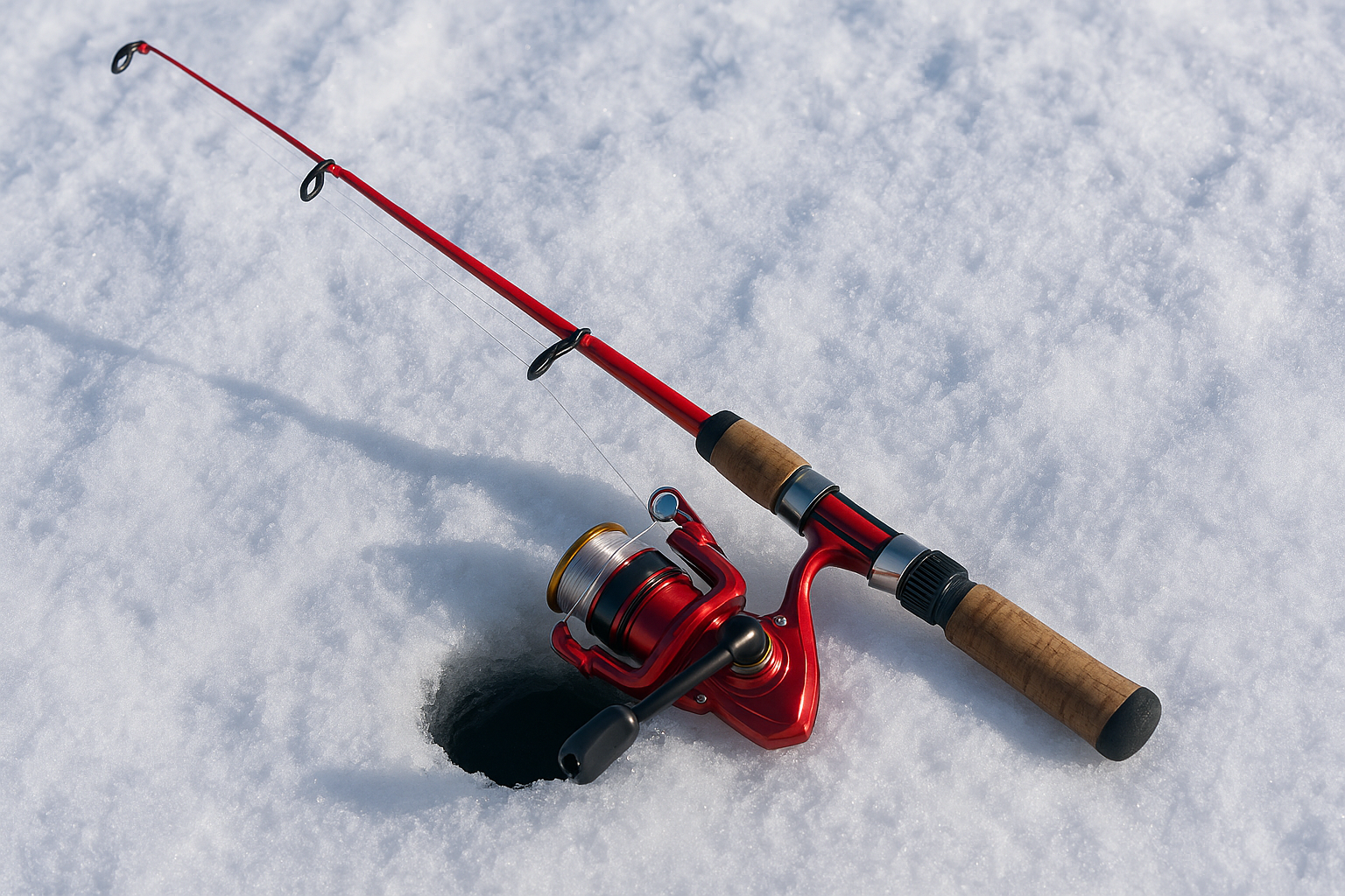 Fishing rod in snow